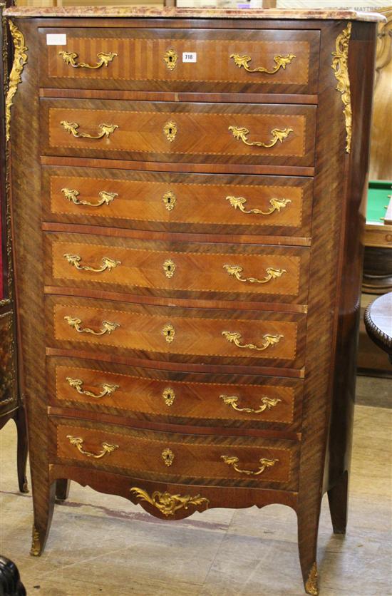 French semainier with marble top